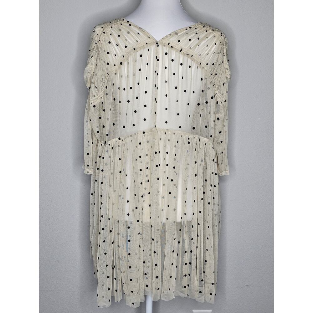 Free People Saya polka dot Sheer Mesh Tulle Baby doll Dress Size M - Picture 5 of 9